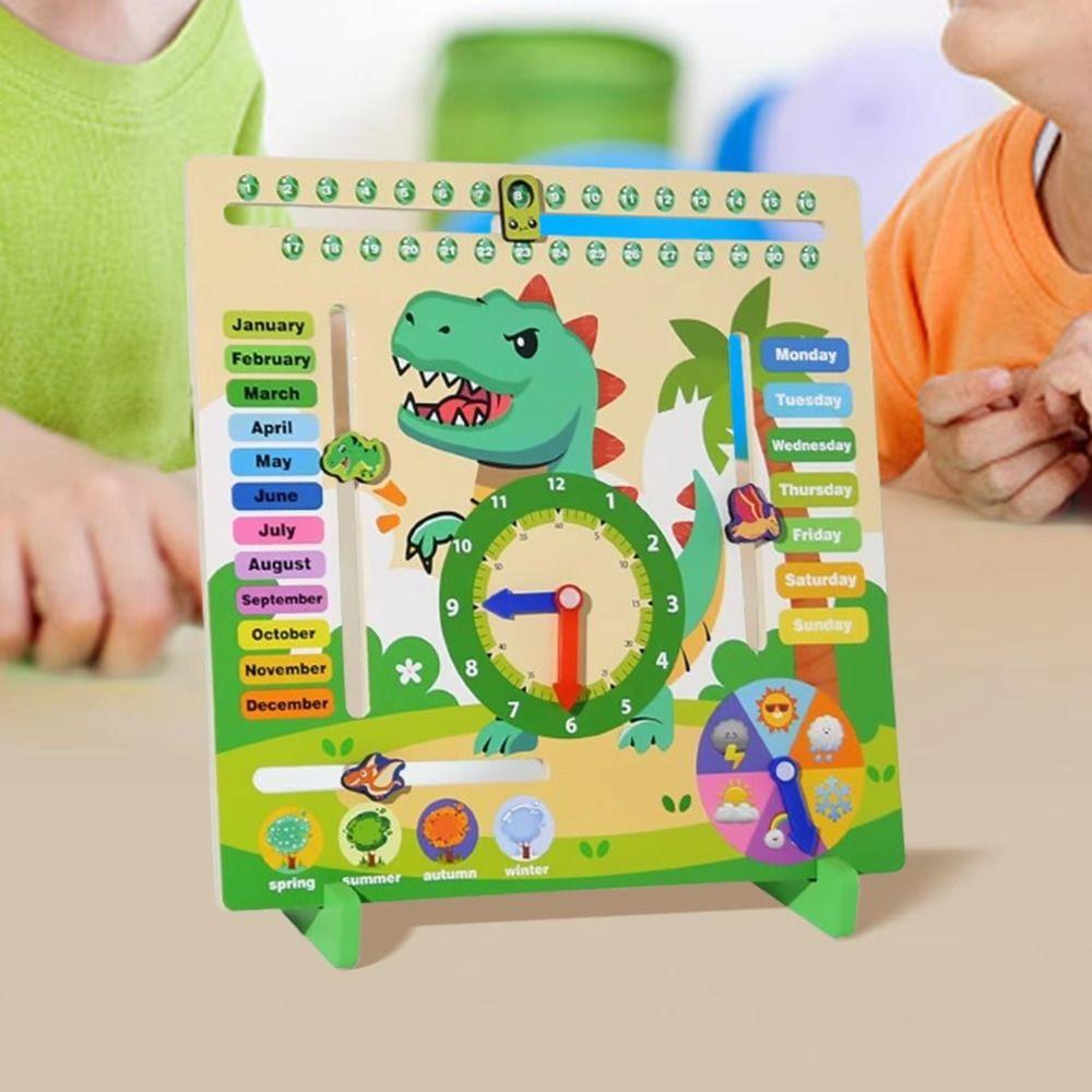 Early Education Daily Calendar Teaching Clock Kids Wooden Montessori Toys  Party Trip