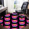 1pc Rainbow Cat Faces Carpet, Round Non Slip Durable Large Size Office Carpet, Suitable for Office