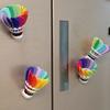 Rainbow Color Badminton Fridge Magnet Funny Simulation Badminton Decoration Creative Magnetic 3D Printing Badminton