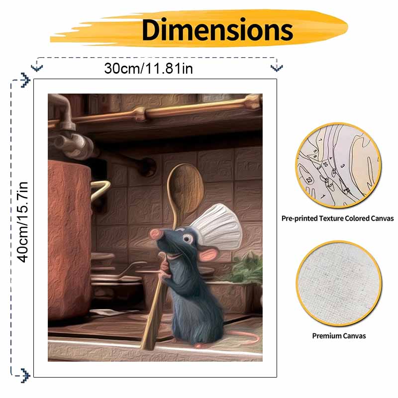 Disney Ratatouille Chef Remy Oil Painting Kit Home Decor Gift