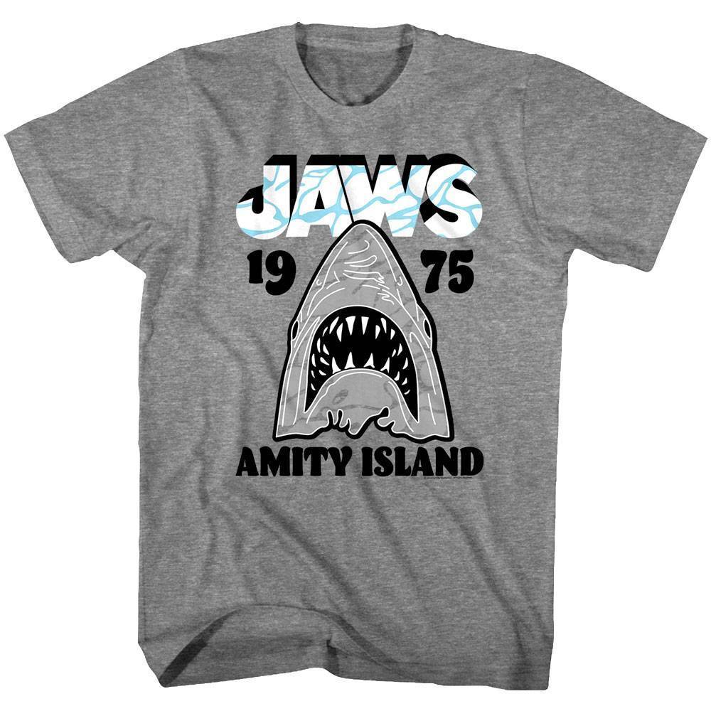 Jaws Shark Amity Island 1975 Men T Shirt Surf Water Ocean Attack Movie Merch M