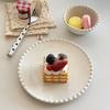 Dot Rim White Ceramic Plate Household 8 Inch Aesthetic Round Underglazed Colour Kitchen Tableware Korean Style Food Dessert Dish