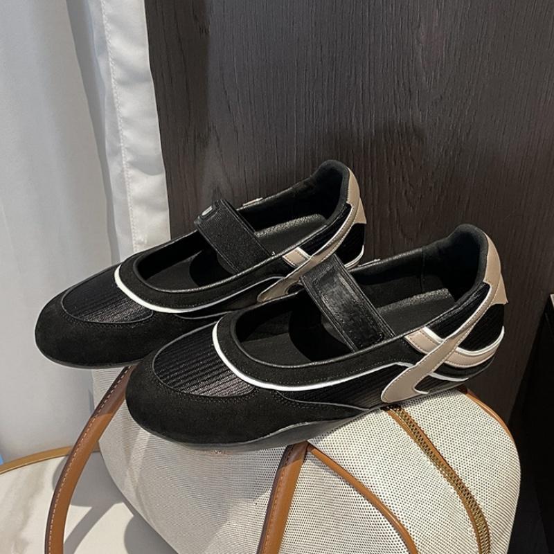 Mary Jane Women Flats Shoes Casual Shallow Sneakers 2025 Designer Fashion Walking Shoes Soft Ballet Color Block Women Shoes