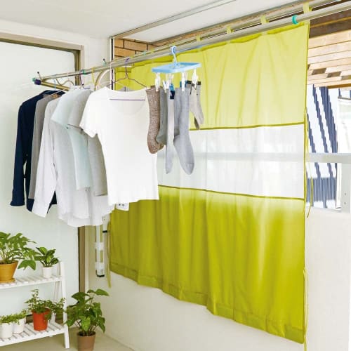 Aimedia Windproof Rainproof Balcony Curtain, 190cm Wide, Perfect for Drying Clothes, Blackout, Sunshade, Underwear, Dustproof, and Rain Protection.