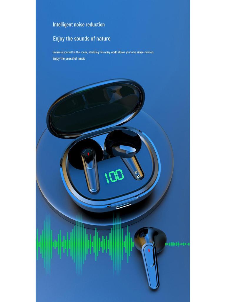 Fones de Ouvido Bluetooth 5.0 TWS com Display Digital, Cancelamento de Ruído ENC, Modelo PRO50