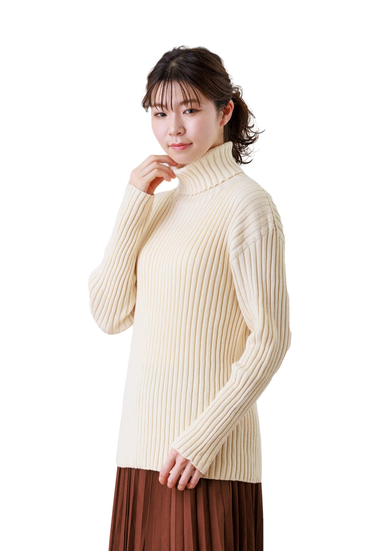 

Loose Rib Organic livelively Cotton [Livlively] Turtleneck, M-L Size, 100% Cotton, 100%