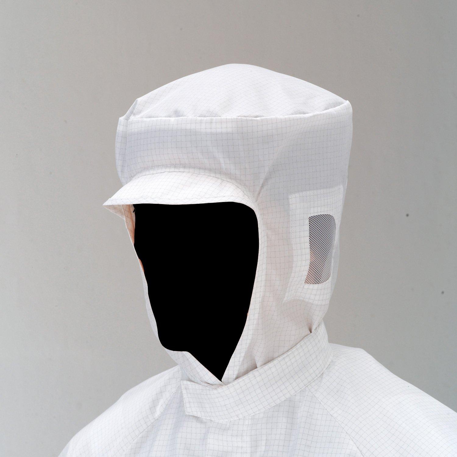 

Round type hood for clean suit C1515 ICW White L [Midori Anzen]