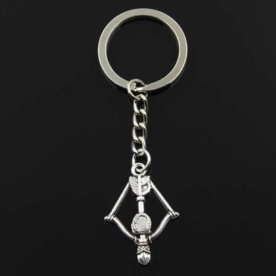 Mode Schlüsselbund 34x20mm Armbrust Bogen Bronze Silber Farbe Anhänger DIY Männer Schmuck Auto Schlüssel Kette Ring Halter Souvenir Für Geschenk