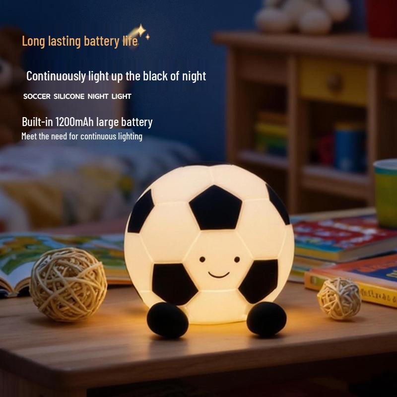 Football Silicone Night Light: Sleep Aid & Mood Lamp for Boys, Timed & Gift-Ready