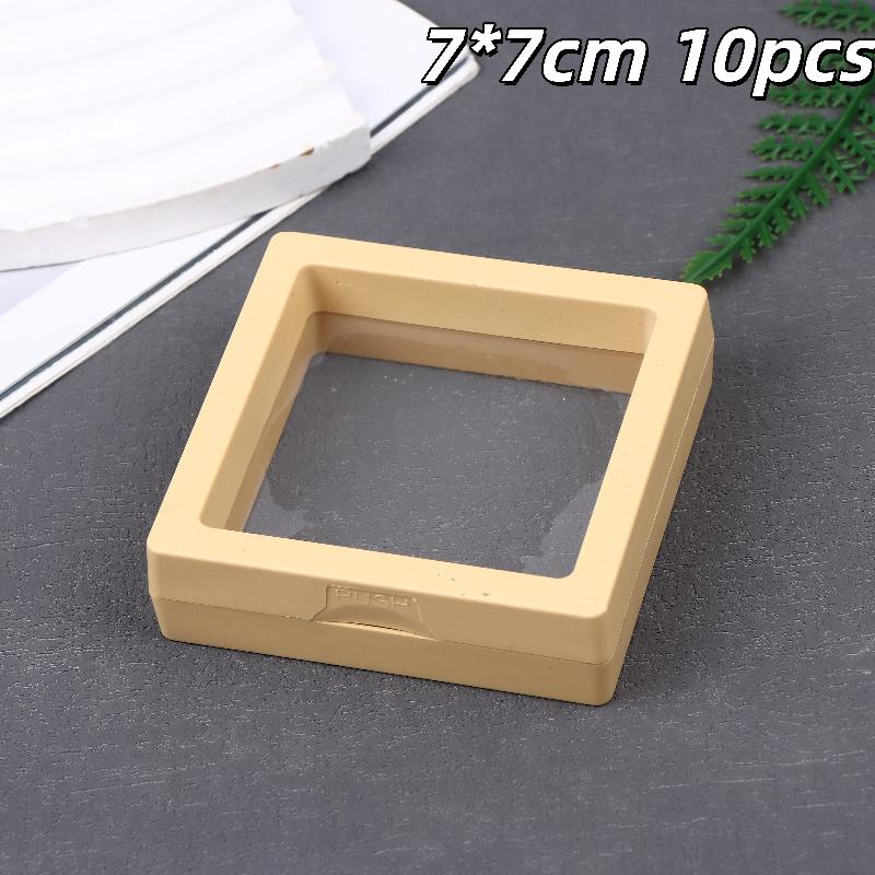 10Pcs Transparent Floating Display Box Plastic Film Jewelry Packaging Box Jewelry Necklace Ring And Collectible Storage Box