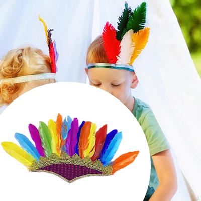 Faux-Feder-Kopfschmuck für Kinder Kostümparty Jungen Mädchen Abendparty Cosplay
