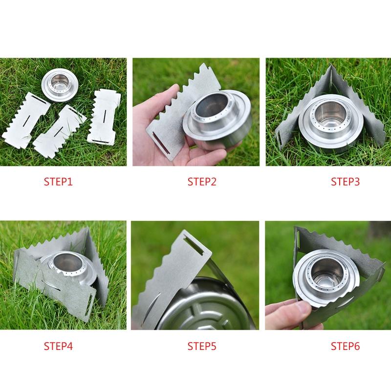 Portable Alcohol Stove with for Cross Stand Stove Rack Support Stand Outdoor Stainless Alcohol Stove and Rack Combo Set
