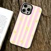 Lemon Cool Stripe Pattern Phone Case For iPhone 17,16,15,14,13,12,11 Plus,Pro Max,XS,Colored Silver Plated Inside Cover