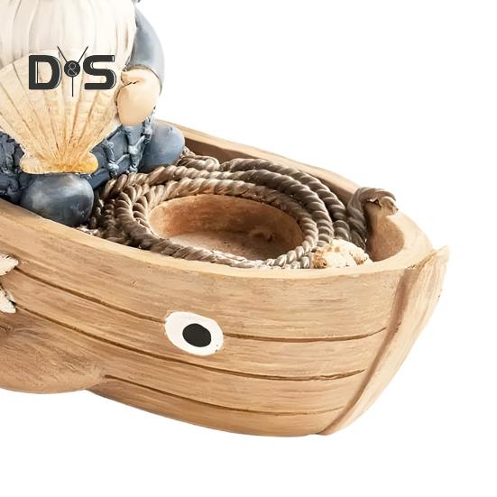 Beach Gnome Figurine Decor Resin Ocean Nautical Statue Summer Pool Ornaments Sailor Gnome Sculpture Courtyard Garden Balcony Decoration