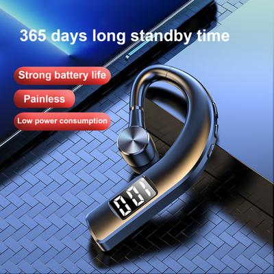 F19 Bluetooth-compatible Earphone Monaural Noise Cancelling Ear Hook Headphone Wireless Music Earbuds with Mic for Driving