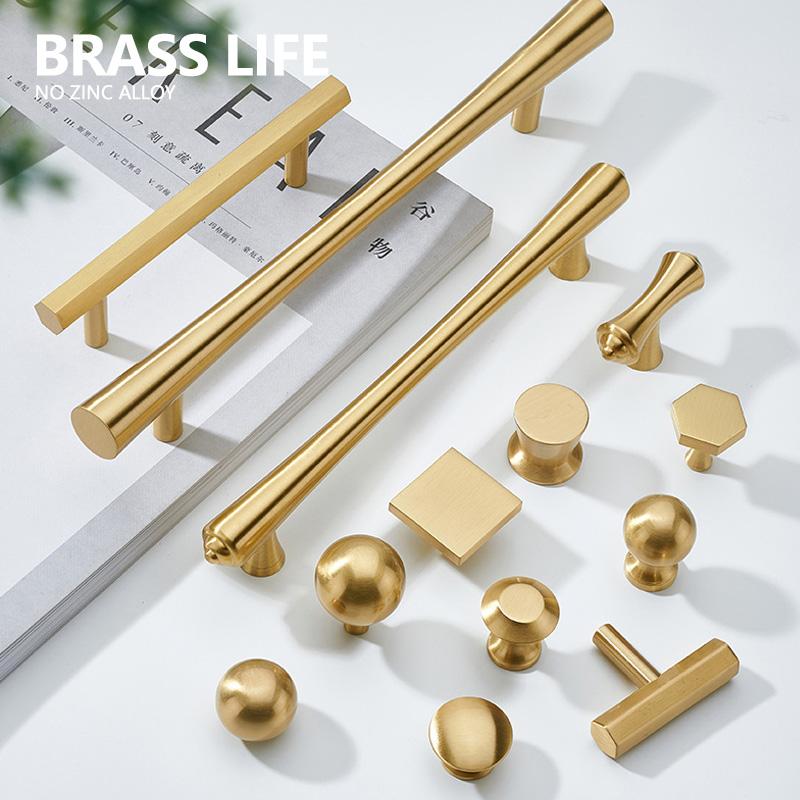 BRASS LIFE Rändelung Möbelgriffe Lang Rund Modern Griffe Schrank Kleiderschrank Kommode Schuhkarton Schublade Schrank Weinkeller Knauf