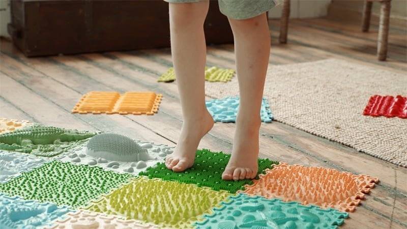 sensory mat of numbers 1 pc - light green soft