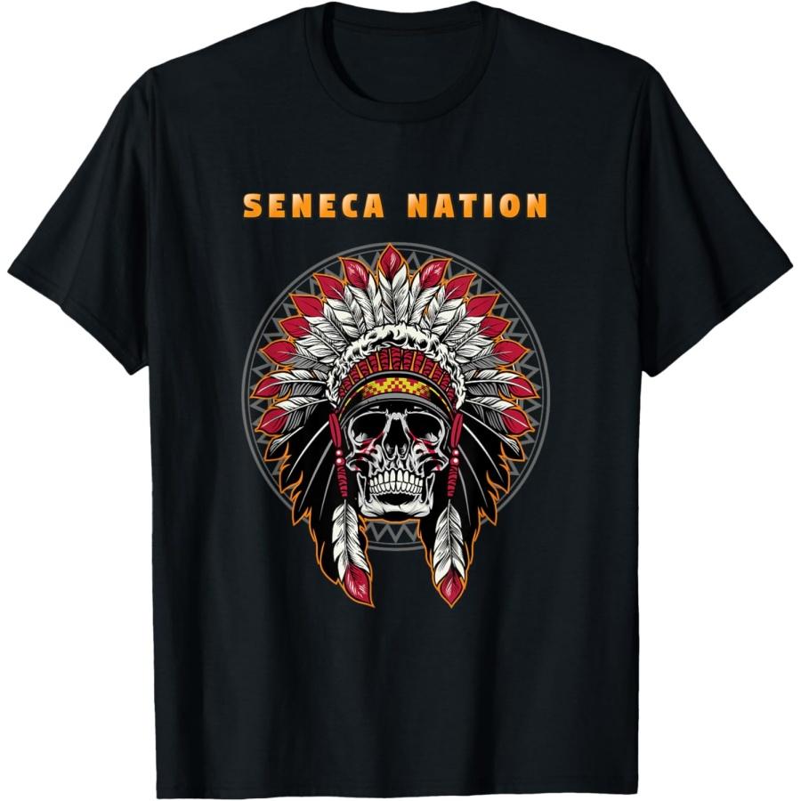 Seneca Nation American Indian Tribe Chief Skull Warrior T-Shirt XXXXXL чёрный