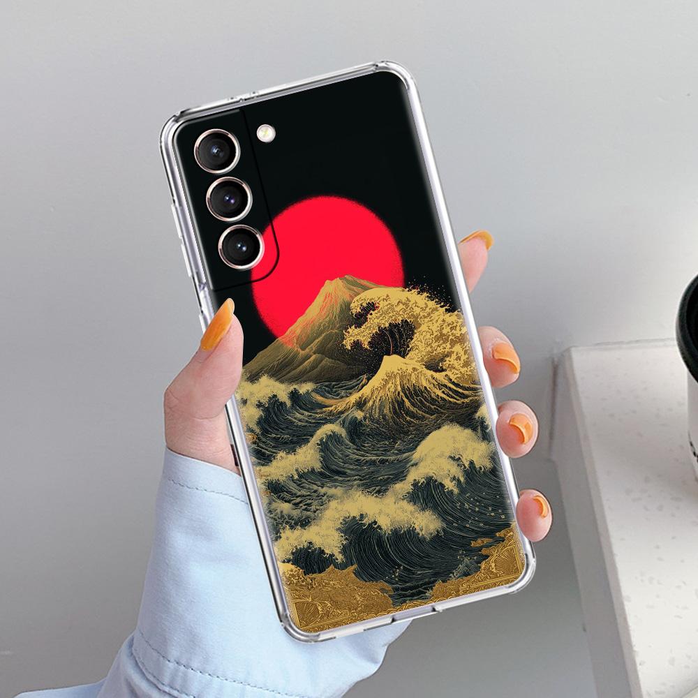 Phone Case For Samsung Galaxy S26 S25 S24 S23 S22 Ultra S20 S21 FE 5G Plus Soft Clear Cover Japanese Style Art Japan