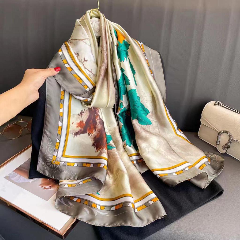 Hochwertiger Sommerseidenschal - Langer, modischer Sonnenschutzschal für Damen
