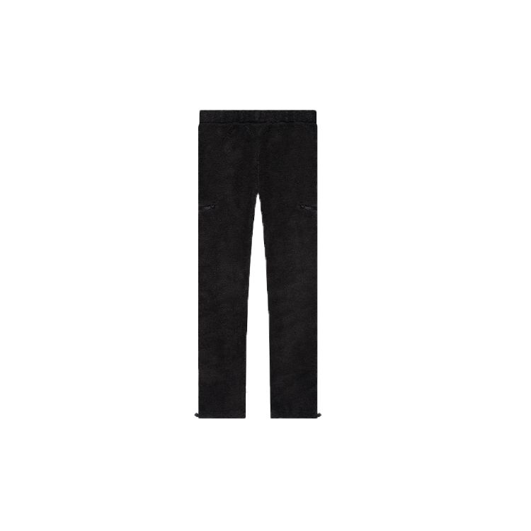Fear Of God Essentials Fleece-Lined Polar Fleece Pants With Logo Patch And Drawstring Men Bottoms Black-Iron FOG-SS22-2530