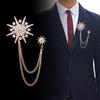 Star Brooch Lapel Pin Suit Shirt Badge Tassel Chain Corsage For Men Women Jewelry Clothing Accessories