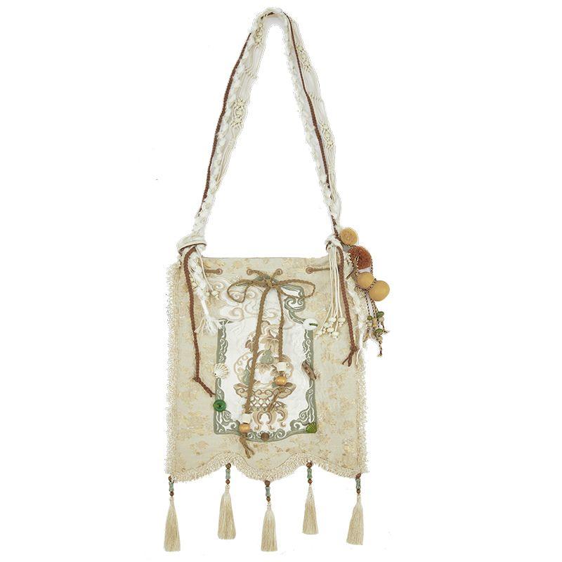 

Более 13 Xiaodoukouer [Ловец снов] Национальный стиль Бежевая Вышивка Кроссбоди Жаккардовая Сумка Аксессуары Тыква Вышитая Кисточка Messenger bag + gourd accessories In Stock