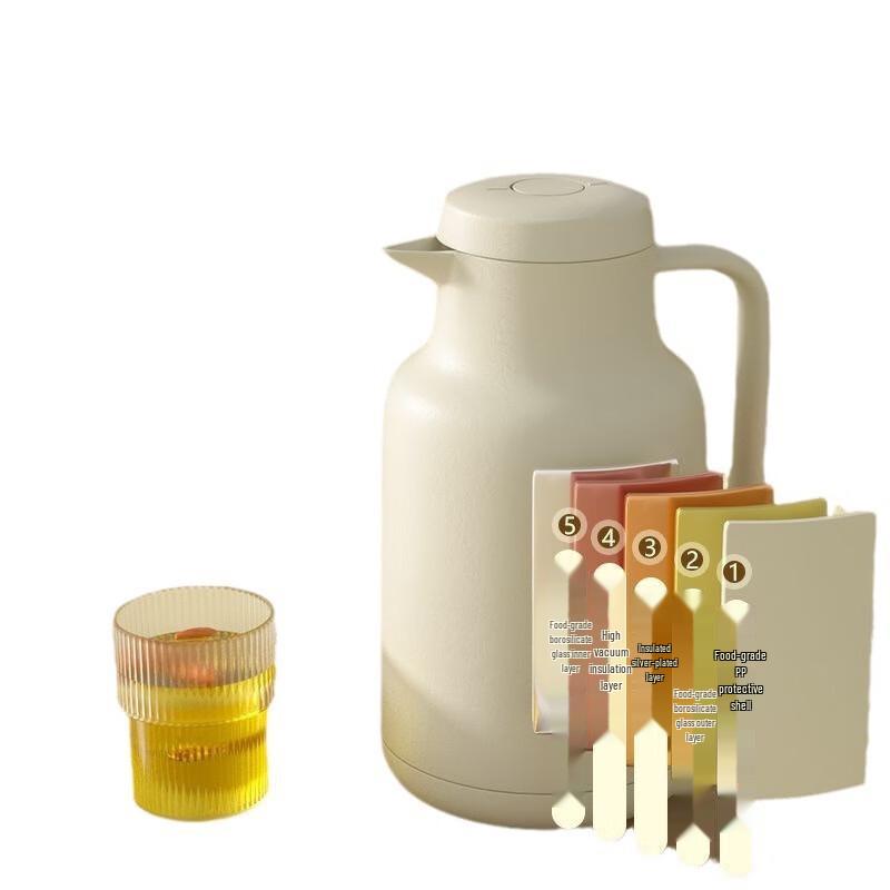 De Ou 1010ML Glass-Lined Press-Type Thermos