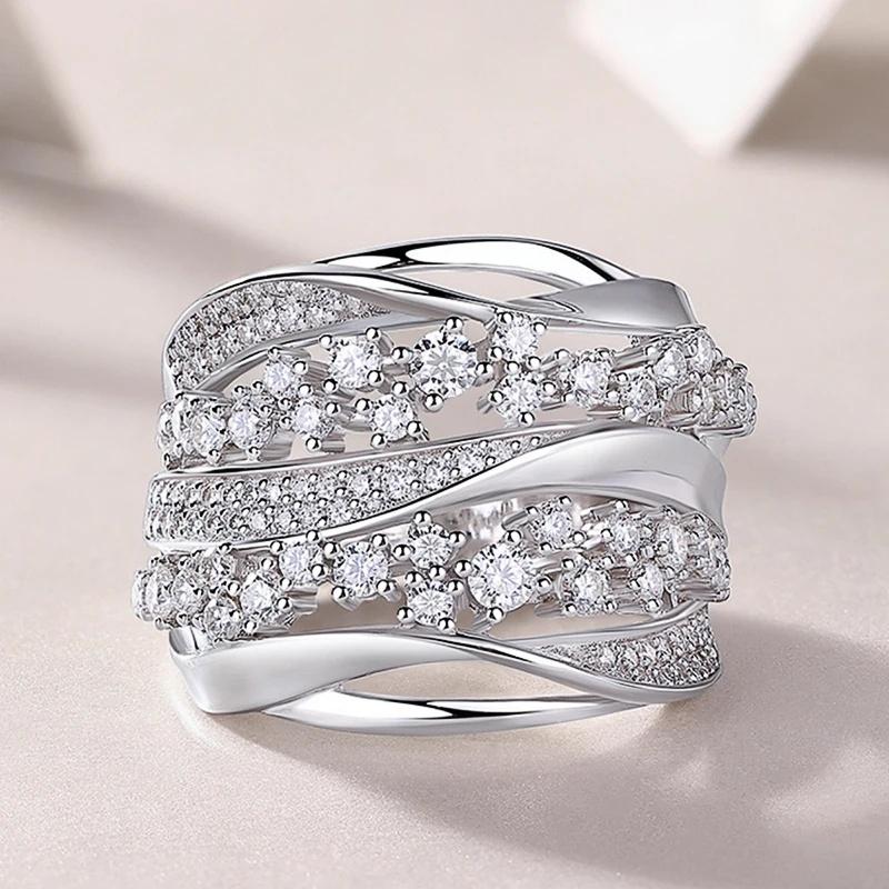 

Huitan Opulent Rings with Sparkling Cubic Zirconia Delicate Brilliant Wedding Bridal Accessories Women Fashion Modern Zircon 6