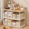 Multi-Layer Metal Storage Rack Solid Wood Countertop Storage Rack  Kitchen Countertop