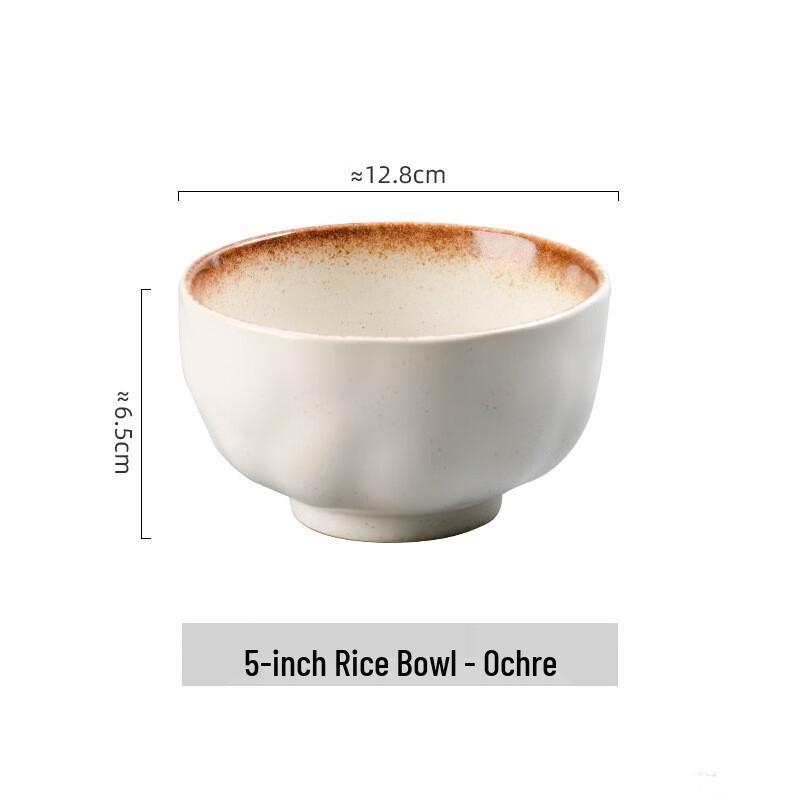 Meishangyuan Ceramic Lotus-Edge Bowls (2-Pack)