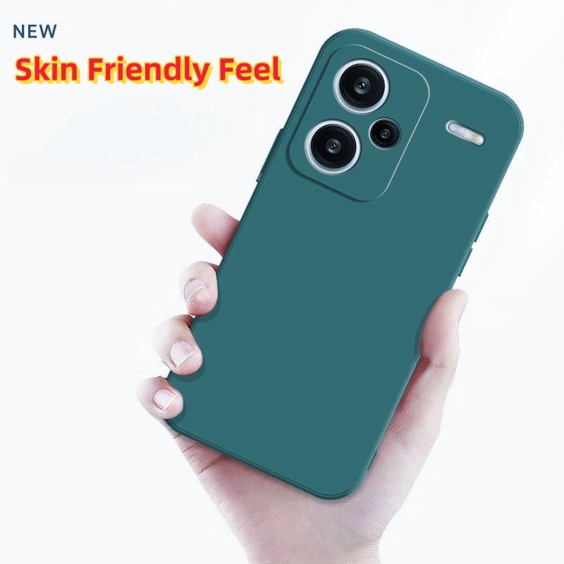 Noble Fashion Solid Colour With Lanyard Shockproof Protective Liquid Silicone Phone Case For Redmi Note13 Pro+/Note13Pro/Note13