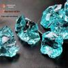 Blue Glass Stones for Garden and Villa Landscaping - Decorative Colored Glaze Blocks for Courtyard Gabion Filler.