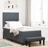 VidaXL Lit avec Sommier et Matelas Gris Foncé 100x200 cm Velours 3344559