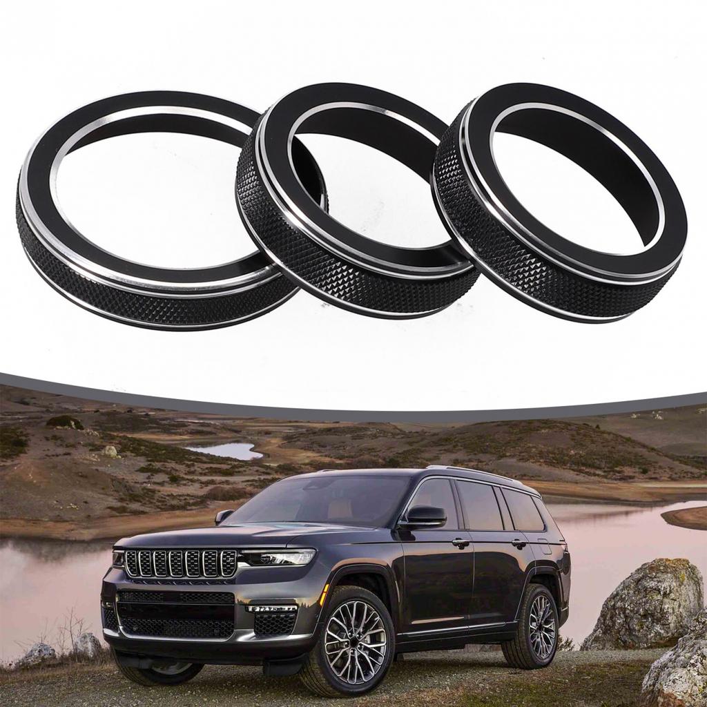 3st Knoppringskydd AC Radio Strömbrytare Trim Svart För Jeep Grand