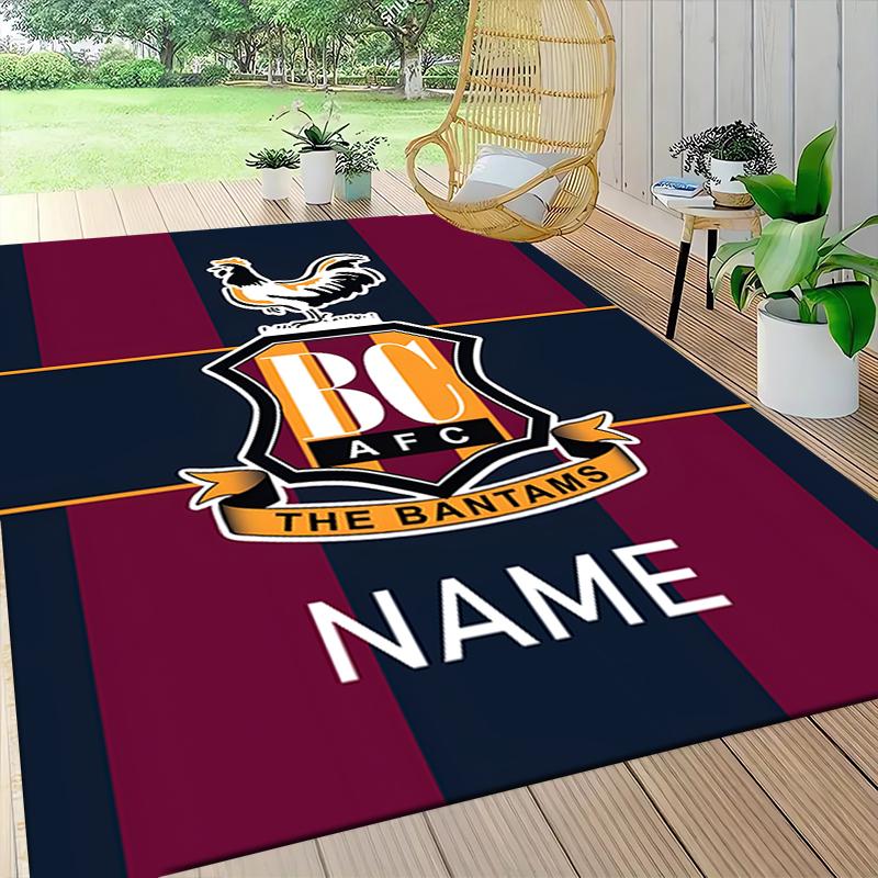 Custom Name Bantams Football Club Crest Carpet Rug Customizable Soft Washable Anti-Slip Home Living Room Sofa Mats Personalized Rug. 0909219