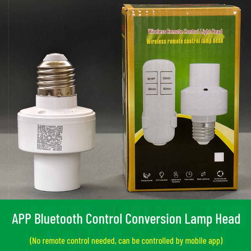 Intelligent Remote-Control E27 Wireless Lamp Base with Delay Switch for Bedroom