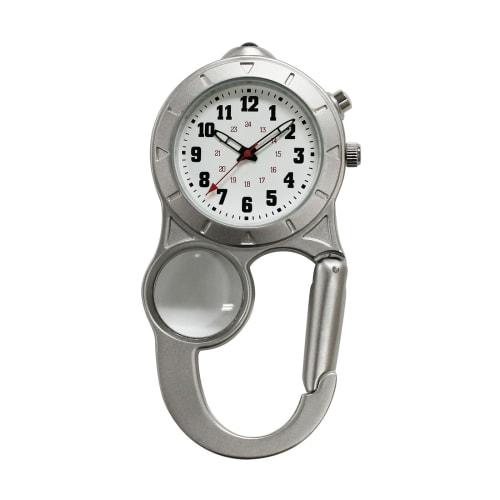 

CREPHA Pocket Watch, Carabiner Watch, Analog, Waterproof, Nylon Strap, White, CB-A4151-WTS