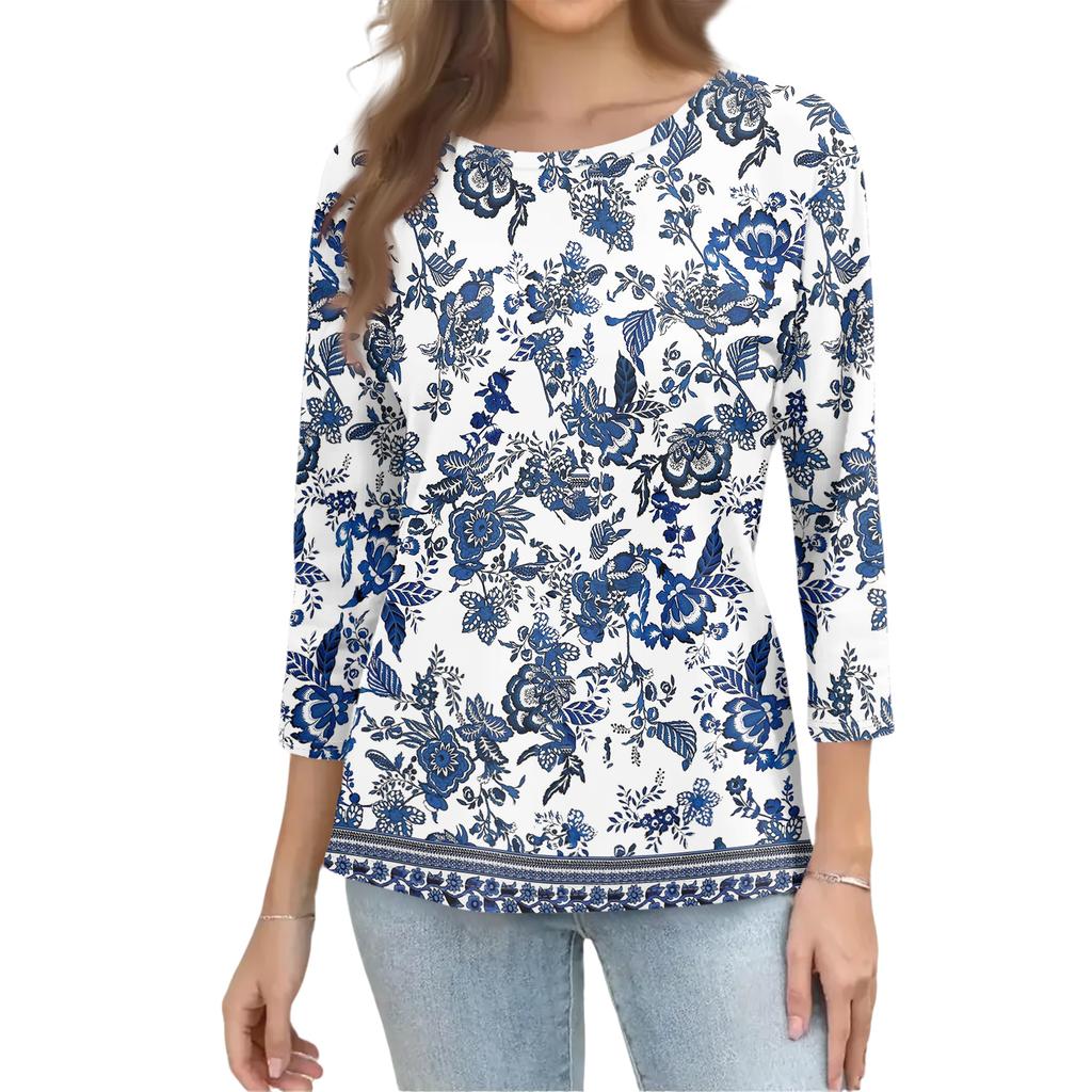 Long Sleeve Shirts for Women Womens Long Sleeve Tops Long Sleeve Tops for Women Womens Long Sleeve T Shirts Floral Print Casual Blouse