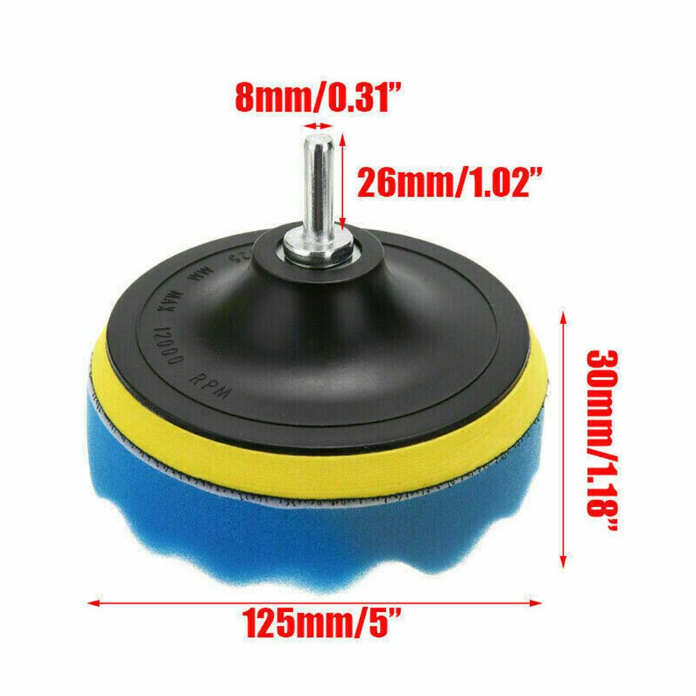 12PCS 3inch Buffing Sponge Pad Set Car Polishing Disc Auto Buffing Waxing Sponge Car Polisher Drill Adapter Cleaning Tool