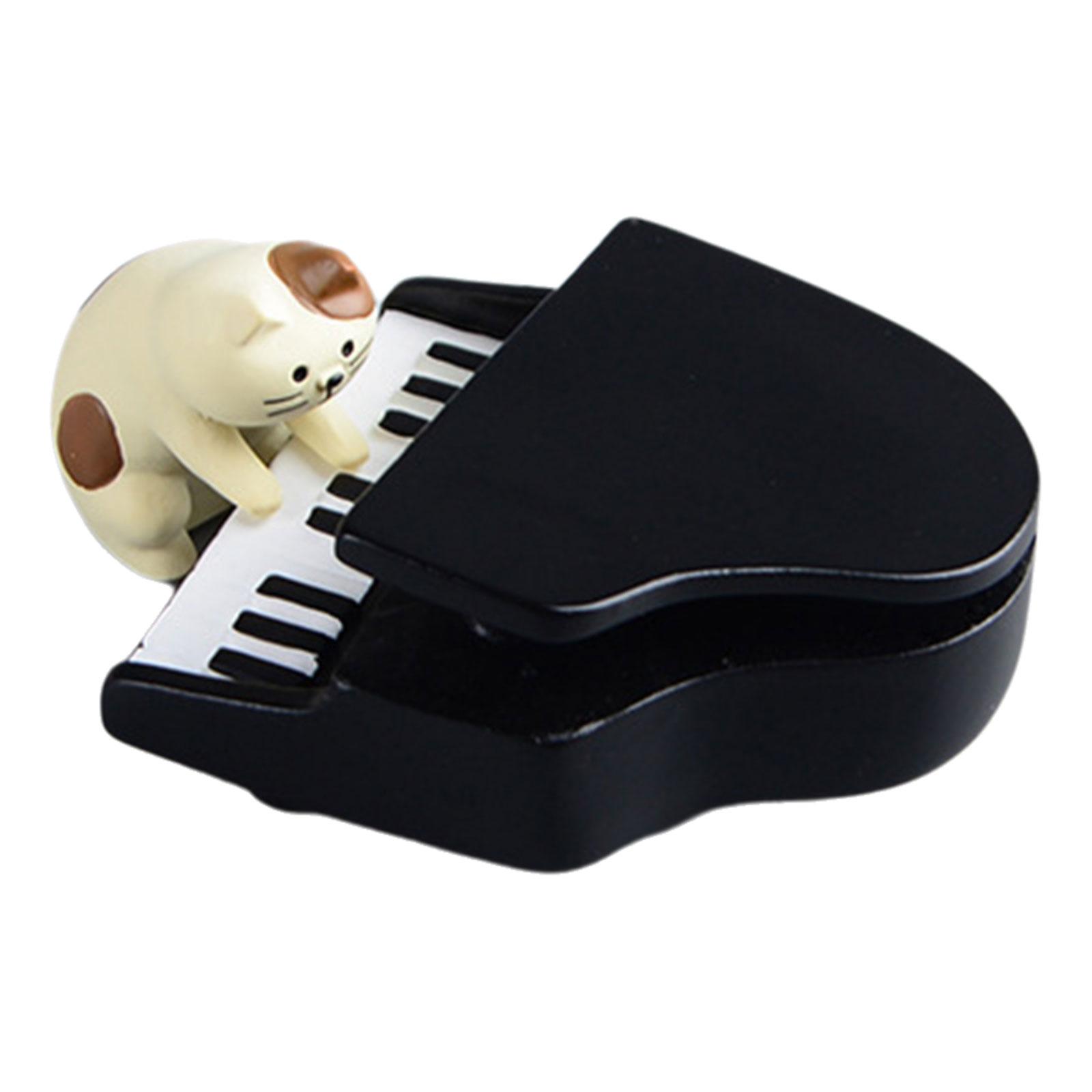 

Miniature Cats Pianist Sculptures Ornaments Set Cats and Piano Figurines for Living Room and Office Desktop Decoration 2