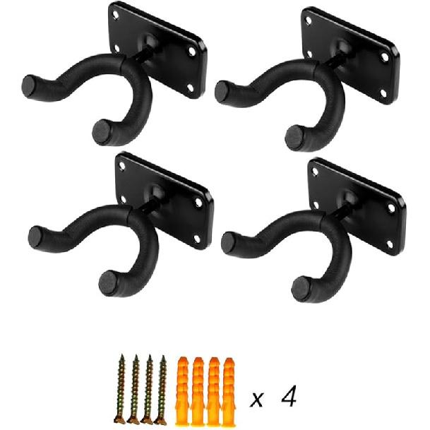 Veggmontert gitarhengerkrok, Mandolin/Fiolin/Ukulele/Gitar Støtteholder Stativ Rack Firkantet Base(4)