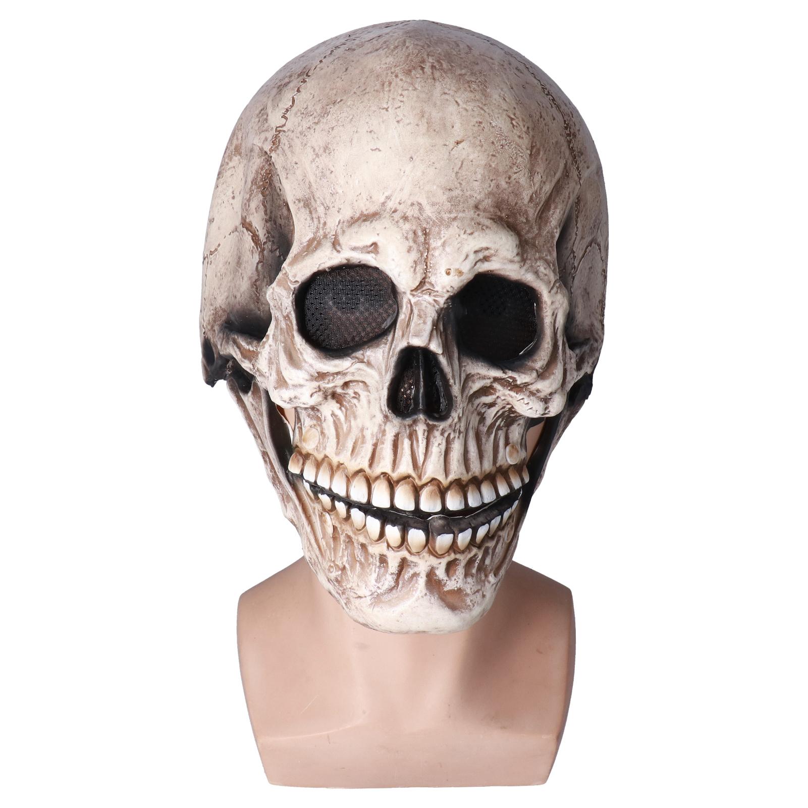 

Хэллоуин Череп шлем латекс подвижная челюсть полный череп шлем праздничная вечеринка украшение косплей Cos Dark Gray