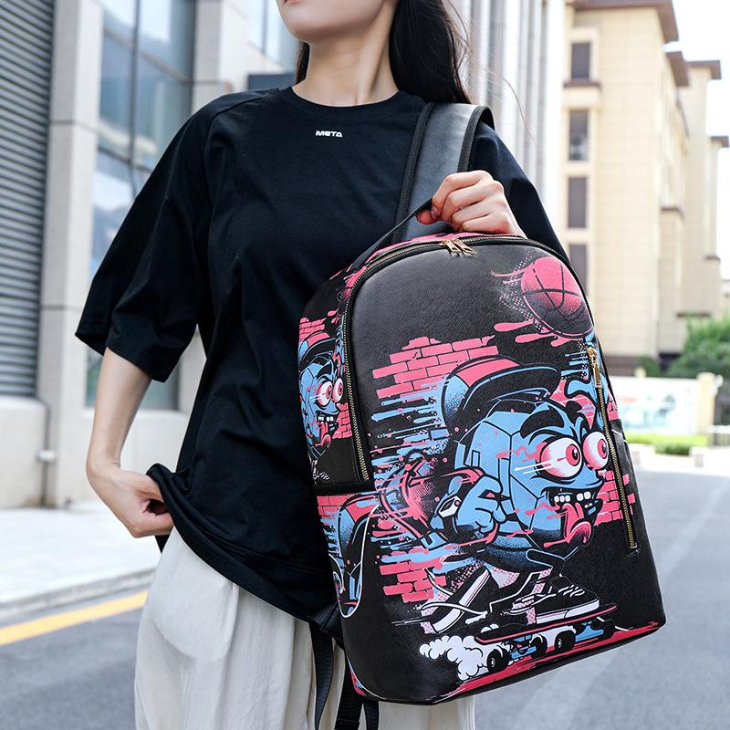 New camouflage color matching shark student schoolbag digital printing large capacity animation backpack backpack