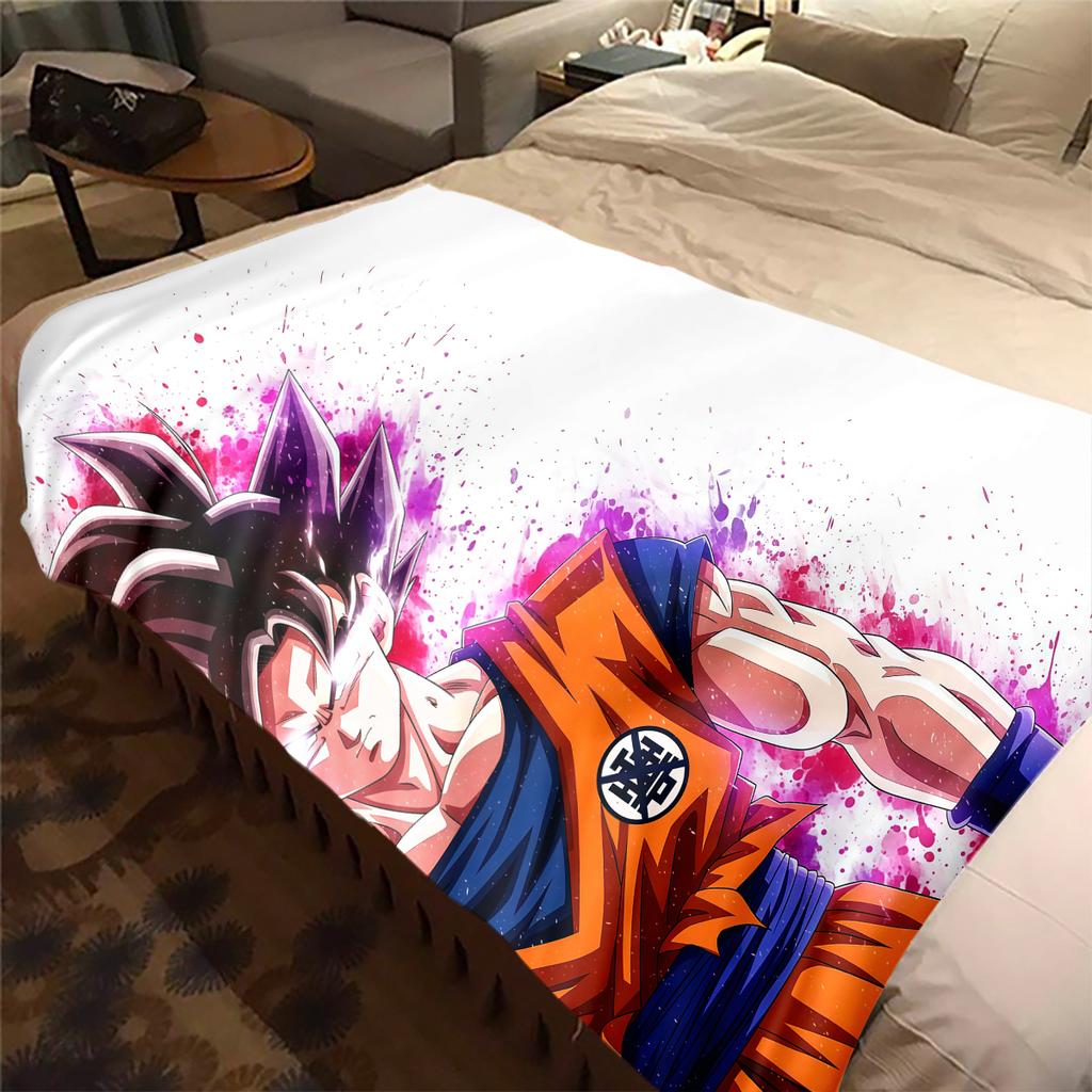 1PC DRAGON BALL Print Flannel Blanket, High quality All Seasons, Home Decor, Warmth and Comfort, Perfect for Christmas Gifts