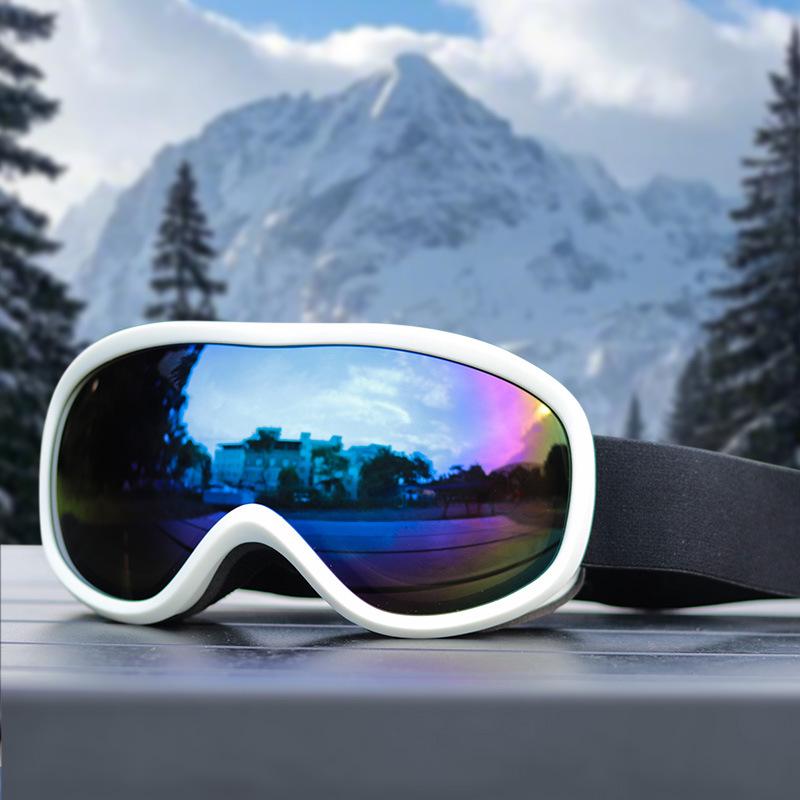 Anti-Fog Double Layer Ski Goggles - Fits Adult Helmets, Suitable for Children, Perfect for Winter Sports