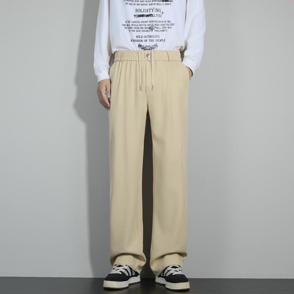 Drawstring drape casual suit pants men's loose and versatile high-end American straight-leg trousers men's small trousers