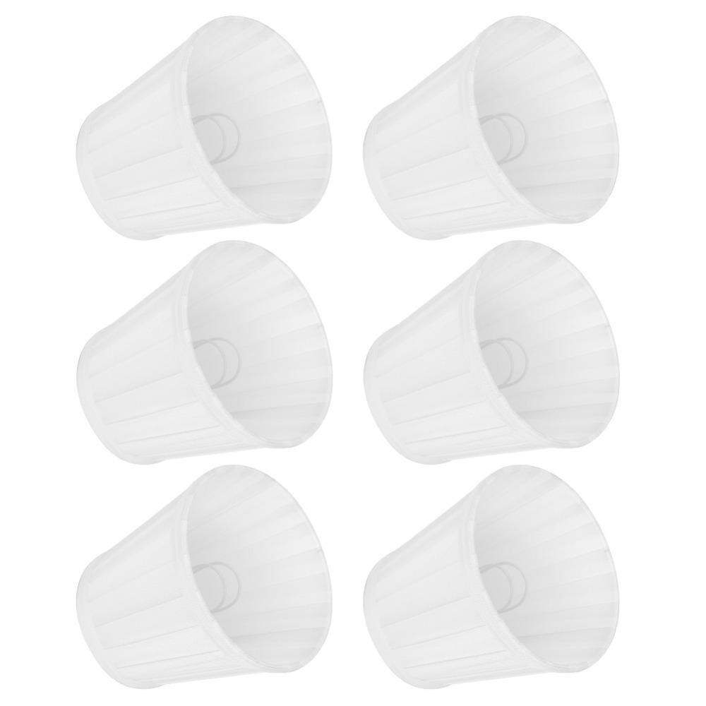 6PCS Fabric Small Replacement Lamp Covers Clip On Pleated Lamp Shade Drum Lamp Shade  Ceiling Light