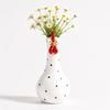 Colorful Dot Rooster Shape Flower Vases, 2 Piece Funny Resin Long Neck Chicken Sculpture For Living Room Office Decoration