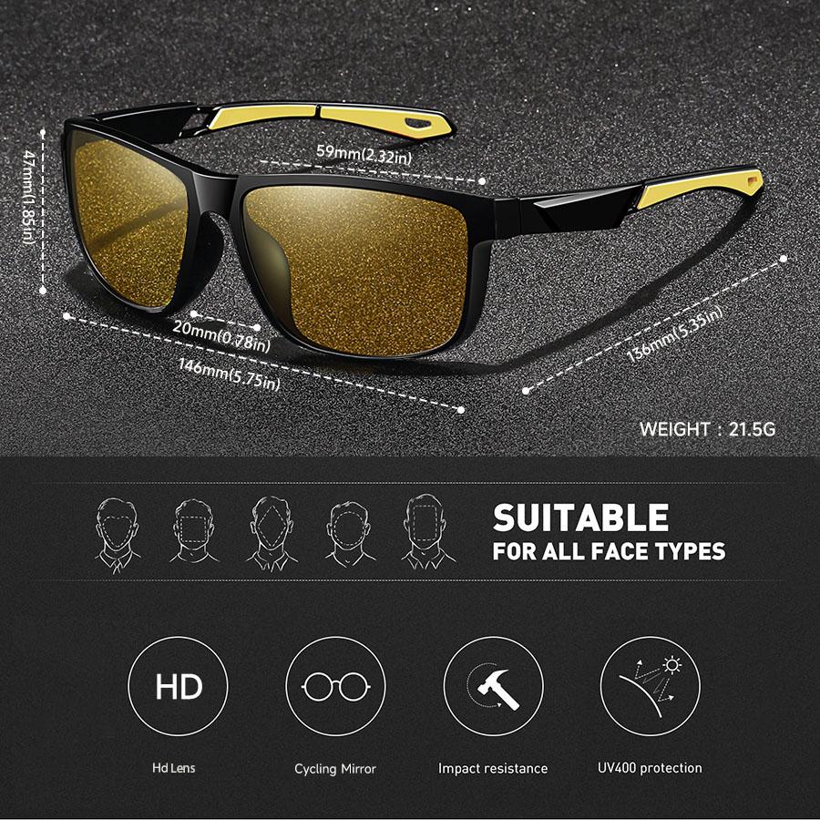 Fashion Vintage Square Frame Unisex Night Vision Glasses Anti Glare UV400 Eyewear Reduce Visual Fatigue